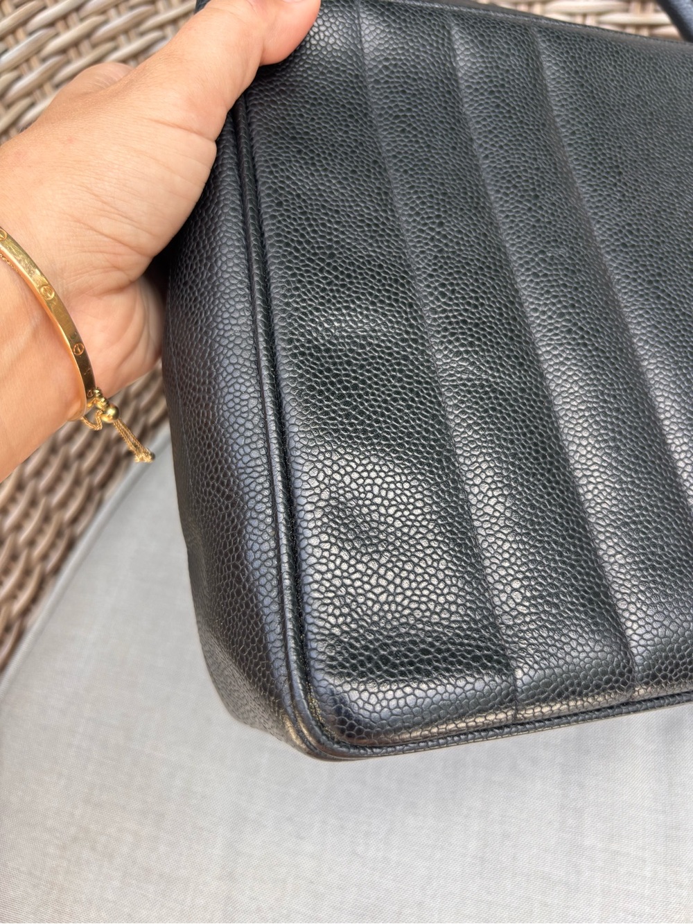 Authentic CHANEL vintage caviar leather top handle Kelly satchel bag - Picture 11 of 16